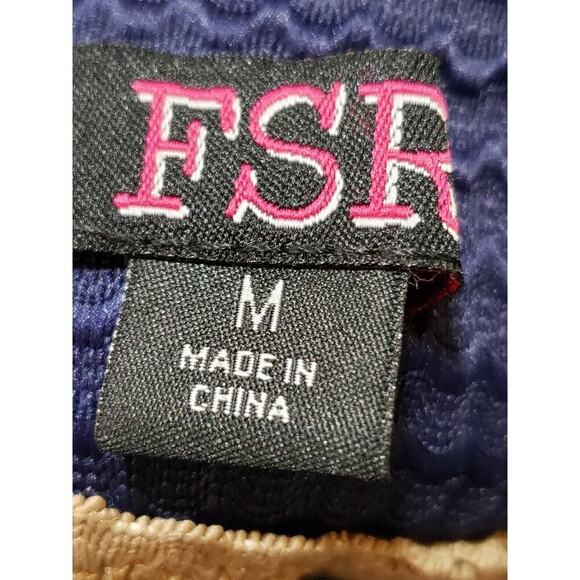 FSR Women Blue & Beige Pull On Pleated Flare Textured Casual Short Knit Skirt M - Picture 8 of 12